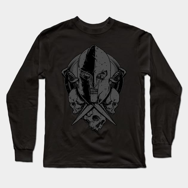 Death Spartan Long Sleeve T-Shirt by quilimo